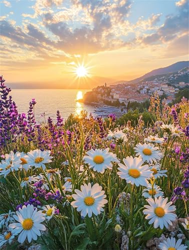 Puzzle 60 Teile Daisy Coast Sonnenuntergang, 60 Teile Challenge Puzzle für Erwachsene, Spaß puzzlespiel Premium Quality Klassisches Puzzles Puzzle 60 Teile Daisy Coast Sonnenuntergang, 60 Teile Challenge Puzzle für Erwachsene, Spaß puzzlespiel Premium Quality Klassisches Puzzles von Muaor