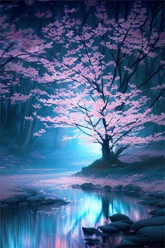 Puzzle 60 Teile Der Pink Tree Fluss, 60 Teile Challenge Puzzle für Erwachsene, Spaß puzzlespiel Premium Quality Klassisches Puzzles Puzzle 60 Teile Der Pink Tree Fluss, 60 Teile Challenge Puzzle für Erwachsene, Spaß puzzlespiel Premium Quality Klassisches Puzzles von Muaor