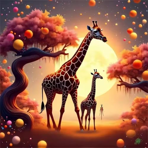Puzzle 60 Teile Erwachsene, EIN Herausforderndes Rätsel, Puzzlespiele für Die Ganze Familie, 60 Puzzle Geschenke für Frauen und Männer, Thema:Giraffe Cartoon Welt von Muaor