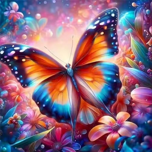 Puzzle 60 Teile Erwachsene, EIN Herausforderndes Rätsel, Puzzlespiele für Die Ganze Familie, 60 Puzzle Geschenke für Frauen und Männer, Thema:Orange Schmetterling Blume von Muaor