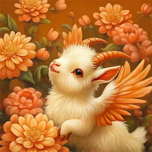 Puzzle 60 Teile Erwachsene, EIN Herausforderndes Rätsel, Puzzlespiele für Die Ganze Familie, 60 Puzzle Geschenke für Frauen und Männer, Thema:Tier Schaf Blume von Muaor