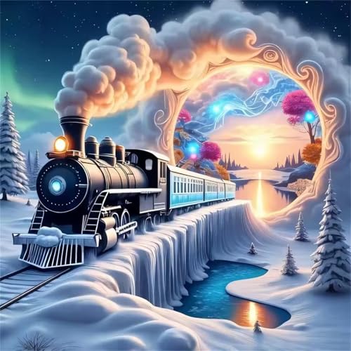 Puzzle 60 Teile Erwachsene, EIN Herausforderndes Rätsel, Puzzlespiele für Die Ganze Familie, 60 Puzzle Geschenke für Frauen und Männer, Thema:Winterzug Aurora von Muaor