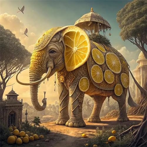 Puzzle 60 Teile Erwachsene, EIN Herausforderndes Rätsel, Puzzlespiele für Die Ganze Familie, 60 Puzzle Geschenke für Frauen und Männer, Thema:Zitrone Elefant Wälder von Muaor