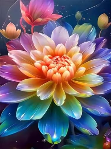 Puzzle 60 Teile für Erwachsene Regenbogenblüten-Blume, Unmöglich Schwer Schwierig Herausfordernd Puzzles, Geschicklichkeitsspiel für die ganze Familie von Muaor