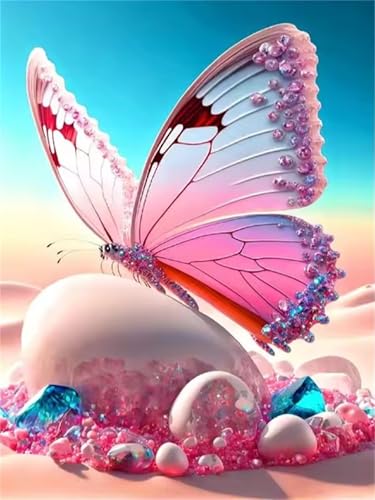 Puzzle 60 Teile für Erwachsene Rosa Schmetterling Strand, Unmöglich Schwer Schwierig Herausfordernd Puzzles, Geschicklichkeitsspiel für die ganze Familie von Muaor