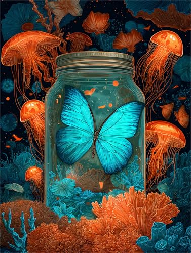 Puzzle 60 Teile für Erwachsene Schmetterling Glas Koralle, Unmöglich Schwer Schwierig Herausfordernd Puzzles, Geschicklichkeitsspiel für die ganze Familie Puzzle 60 Teile für Erwachsene Schmetterling Glas Koralle, Unmöglich Schwer Schwierig Herausfordernd Puzzles, Geschicklichkeitsspiel für die ganze Familie von Muaor