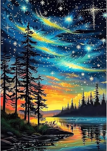 Puzzle 60 Teile für Erwachsene Sternennacht-Wälder, Unmöglich Schwer Schwierig Herausfordernd Puzzles, Geschicklichkeitsspiel für die ganze Familie Puzzle 60 Teile für Erwachsene Sternennacht-Wälder, Unmöglich Schwer Schwierig Herausfordernd Puzzles, Geschicklichkeitsspiel für die ganze Familie von Muaor