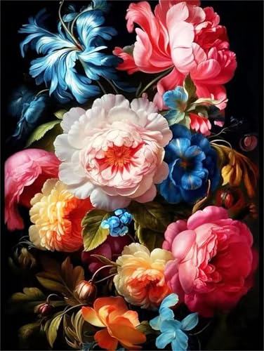 Puzzle 90 Teile für Erwachsene Pfingstrose Retro Blumen, Unmöglich Schwer Schwierig Herausfordernd Puzzles, Geschicklichkeitsspiel für die ganze Familie von Muaor