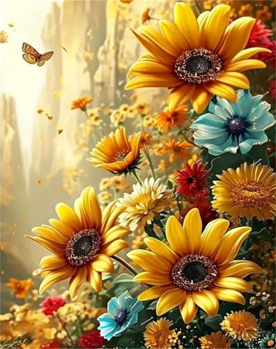 Puzzle 90 Teile für Erwachsene Tal der Sonnenblumen, Unmöglich Schwer Schwierig Herausfordernd Puzzles, Geschicklichkeitsspiel für die ganze Familie von Muaor
