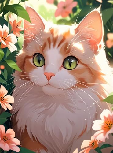 Puzzle für Erwachsene 1000 Teile, DIY Kreative Unterhaltung Puzzles, schöne Geschenkidee Jigsaw Puzzle mit Orange Blume Katze-Motiv Puzzle für Erwachsene 1000 Teile, DIY Kreative Unterhaltung Puzzles, schöne Geschenkidee Jigsaw Puzzle mit Orange Blume Katze-Motiv von Muaor