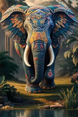 Puzzle für Erwachsene 120 Teile, DIY Kreative Unterhaltung Puzzles, schöne Geschenkidee Jigsaw Puzzle mit Stammesfarbener Elefant-Motiv Puzzle für Erwachsene 120 Teile, DIY Kreative Unterhaltung Puzzles, schöne Geschenkidee Jigsaw Puzzle mit Stammesfarbener Elefant-Motiv von Muaor