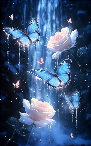 Puzzle für Erwachsene 120 Teile, DIY Kreative Unterhaltung Puzzles, schöne Geschenkidee Jigsaw Puzzle mit Wasserfall Blauer Schmetterling-Motiv Puzzle für Erwachsene 120 Teile, DIY Kreative Unterhaltung Puzzles, schöne Geschenkidee Jigsaw Puzzle mit Wasserfall Blauer Schmetterling-Motiv von Muaor