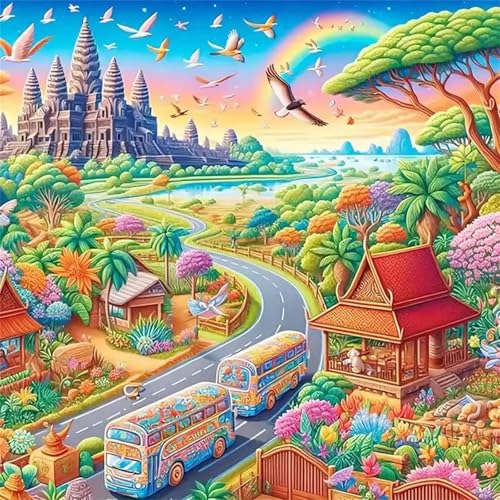 Puzzle für Erwachsene 120 Teile Fantastische Bunte Welt, DIY Kreative Unterhaltung, Spaß, Klassisches Puzzles für Erwachsene Lernspiel Spielzeug Geschenk Jigsaw Puzzle 120 Teile von Muaor