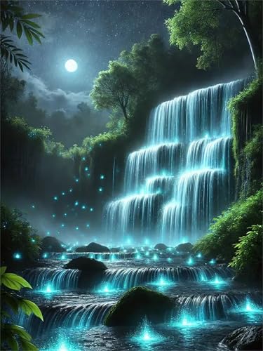 Puzzle für Erwachsene 1200 Teile, DIY Kreative Unterhaltung Puzzles, schöne Geschenkidee Jigsaw Puzzle mit Leuchtender Wasserfall Baum-Motiv Puzzle für Erwachsene 1200 Teile, DIY Kreative Unterhaltung Puzzles, schöne Geschenkidee Jigsaw Puzzle mit Leuchtender Wasserfall Baum-Motiv von Muaor