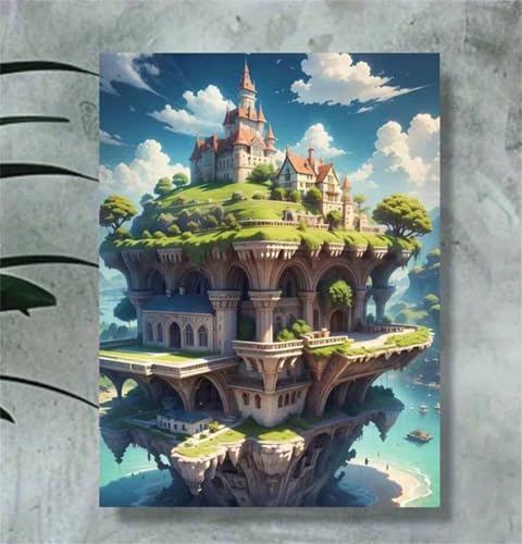 Puzzle für Erwachsene 1500 Teile, DIY Kreative Unterhaltung Puzzles, schöne Geschenkidee Jigsaw Puzzle mit Architektur der Inselburg-Motiv von Muaor