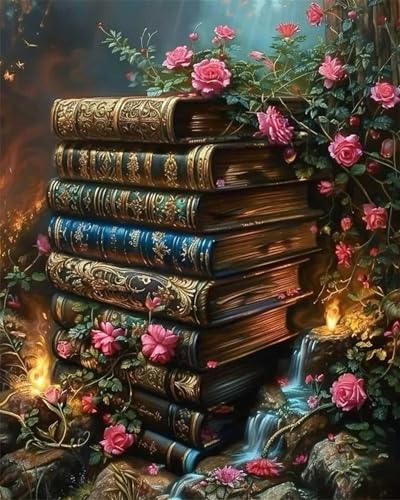 Puzzle für Erwachsene 1500 Teile, DIY Kreative Unterhaltung Puzzles, schöne Geschenkidee Jigsaw Puzzle mit Buch Rose Stream-Motiv von Muaor