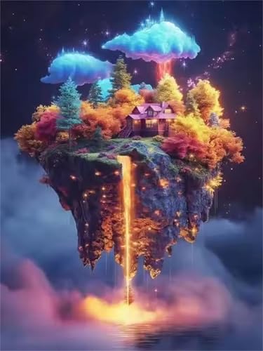 Puzzle für Erwachsene 200 Teile, DIY Kreative Unterhaltung Puzzles, schöne Geschenkidee Jigsaw Puzzle mit Fantastische schwimmende Wälder-Motiv von Muaor