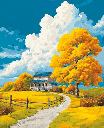 Puzzle für Erwachsene 200 Teile, DIY Kreative Unterhaltung Puzzles, schöne Geschenkidee Jigsaw Puzzle mit Goldene Herbstlandschaft-Motiv von Muaor