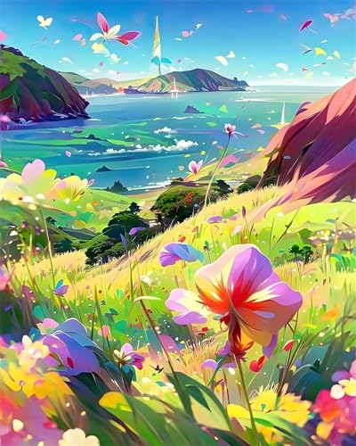 Puzzle für Erwachsene 200 Teile, DIY Kreative Unterhaltung Puzzles, schöne Geschenkidee Jigsaw Puzzle mit Grasland Blume Meer-Motiv von Muaor