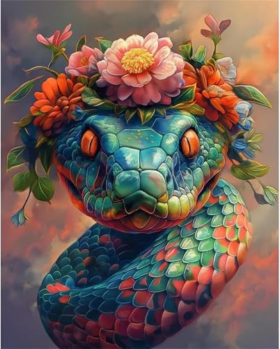 Puzzle für Erwachsene 200 Teile, DIY Kreative Unterhaltung Puzzles, schöne Geschenkidee Jigsaw Puzzle mit Tier Blume Schlange-Motiv von Muaor