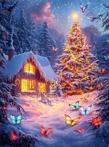 Puzzle für Erwachsene 200 Teile, DIY Kreative Unterhaltung Puzzles, schöne Geschenkidee Jigsaw Puzzle mit Weihnachtsbaumhaus-Motiv von Muaor