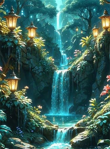 Puzzle für Erwachsene 2000 Teile, DIY Kreative Unterhaltung Puzzles, schöne Geschenkidee Jigsaw Puzzle mit Naturwald-Wasserfall-Motiv von Muaor