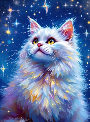 Puzzle für Erwachsene 2000 Teile, DIY Kreative Unterhaltung Puzzles, schöne Geschenkidee Jigsaw Puzzle mit Sternenhimmel Katze-Motiv von Muaor