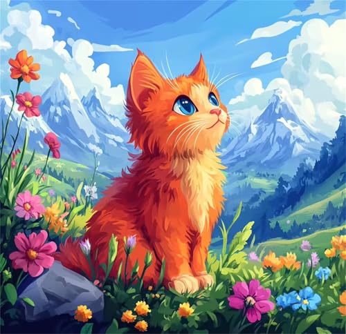 Puzzle für Erwachsene 35 Teile Bergblume Katze, DIY Kreative Unterhaltung, Spaß, Klassisches Puzzles für Erwachsene Lernspiel Spielzeug Geschenk Jigsaw Puzzle 35 Teile von Muaor