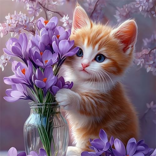 Puzzle für Erwachsene 35 Teile Blume Orange Katze, DIY Kreative Unterhaltung, Spaß, Klassisches Puzzles für Erwachsene Lernspiel Spielzeug Geschenk Jigsaw Puzzle 35 Teile von Muaor