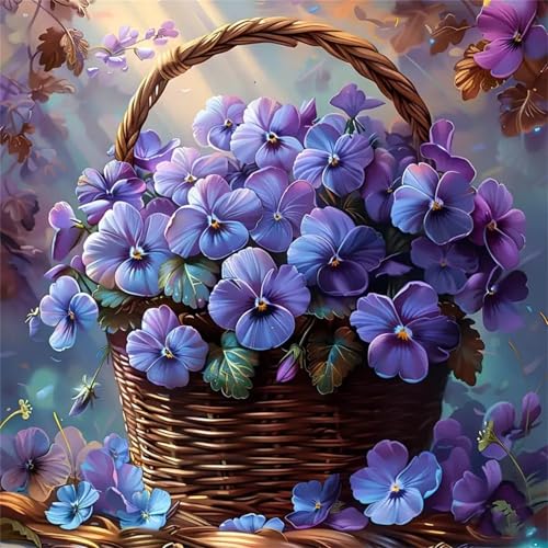 Puzzle für Erwachsene 35 Teile Lila Blumenkorb, DIY Kreative Unterhaltung, Spaß, Klassisches Puzzles für Erwachsene Lernspiel Spielzeug Geschenk Jigsaw Puzzle 35 Teile von Muaor