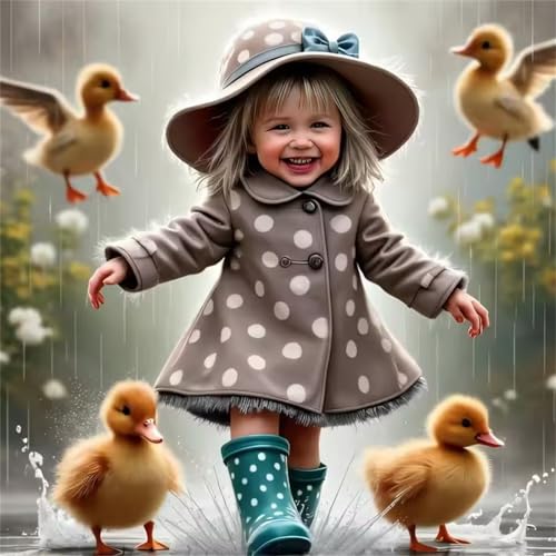 Puzzle für Erwachsene 35 Teile Mädchen Ente, DIY Kreative Unterhaltung, Spaß, Klassisches Puzzles für Erwachsene Lernspiel Spielzeug Geschenk Jigsaw Puzzle 35 Teile von Muaor