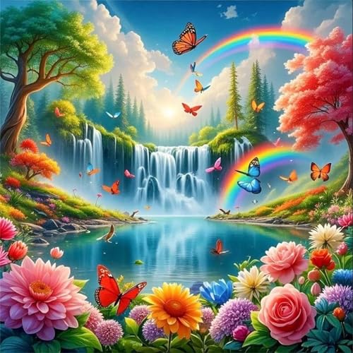 Puzzle für Erwachsene 35 Teile Rainbow Falls Rose, DIY Kreative Unterhaltung, Spaß, Klassisches Puzzles für Erwachsene Lernspiel Spielzeug Geschenk Jigsaw Puzzle 35 Teile von Muaor