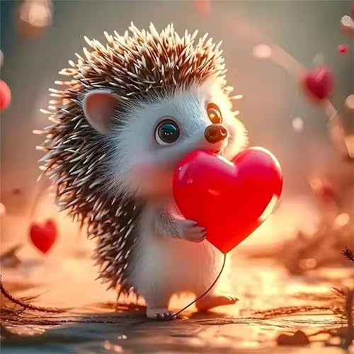 Puzzle für Erwachsene 35 Teile Rotes Herz Igel, DIY Kreative Unterhaltung, Spaß, Klassisches Puzzles für Erwachsene Lernspiel Spielzeug Geschenk Jigsaw Puzzle 35 Teile von Muaor