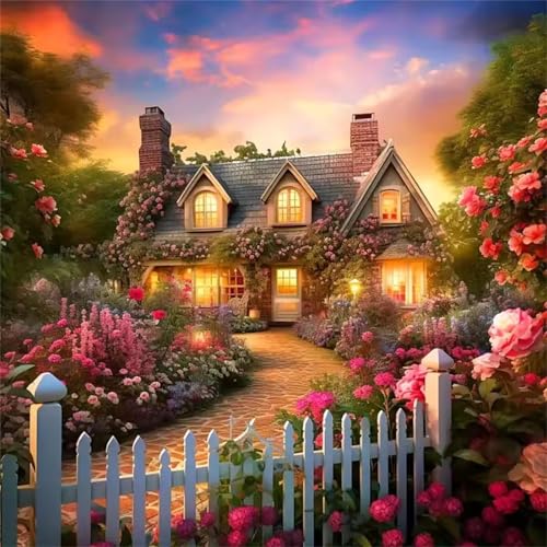 Puzzle für Erwachsene 35 Teile Schönes Rosenhaus, DIY Kreative Unterhaltung, Spaß, Klassisches Puzzles für Erwachsene Lernspiel Spielzeug Geschenk Jigsaw Puzzle 35 Teile von Muaor