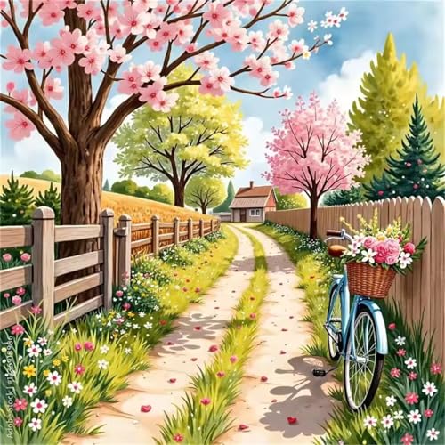 Puzzle für Erwachsene 35 Teile Spring Park Fahrrad, DIY Kreative Unterhaltung, Spaß, Klassisches Puzzles für Erwachsene Lernspiel Spielzeug Geschenk Jigsaw Puzzle 35 Teile von Muaor