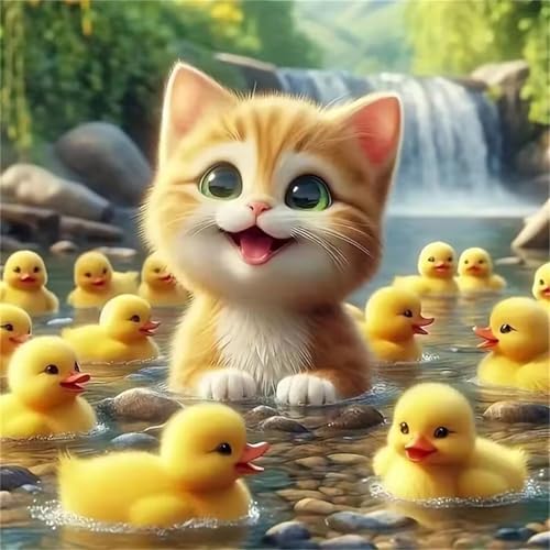 Puzzle für Erwachsene 35 Teile Spring River Katze, DIY Kreative Unterhaltung, Spaß, Klassisches Puzzles für Erwachsene Lernspiel Spielzeug Geschenk Jigsaw Puzzle 35 Teile von Muaor