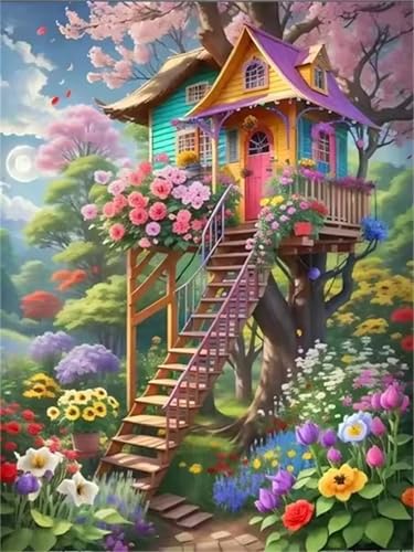 Puzzle für Erwachsene 500 Teile, DIY Kreative Unterhaltung Puzzles, schöne Geschenkidee Jigsaw Puzzle mit Natürliche Baumhauspflanzen-Motiv von Muaor