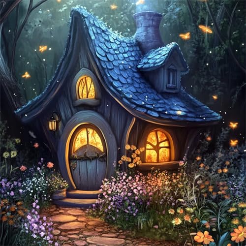 Puzzle für Erwachsene 500 Teile Blaues Feenhaus, DIY Kreative Unterhaltung, Spaß, Klassisches Puzzles für Erwachsene Lernspiel Spielzeug Geschenk Jigsaw Puzzle 500 Teile von Muaor