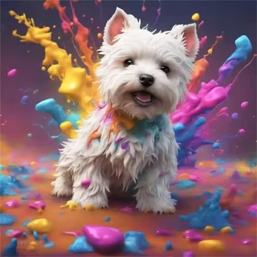 Puzzle für Erwachsene 500 Teile Farbpigment Hund, DIY Kreative Unterhaltung, Spaß, Klassisches Puzzles für Erwachsene Lernspiel Spielzeug Geschenk Jigsaw Puzzle 500 Teile von Muaor