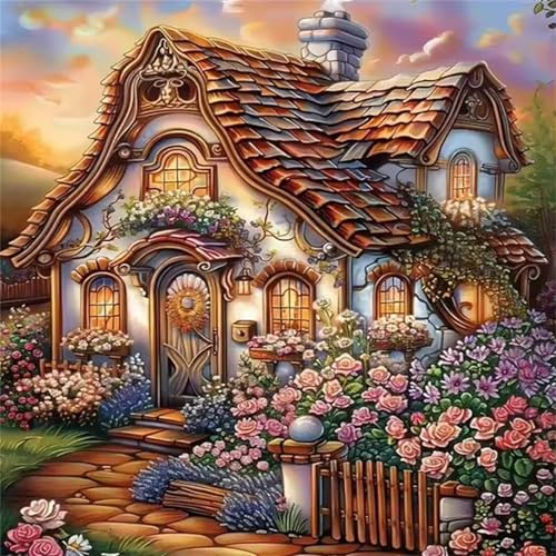Puzzle für Erwachsene 500 Teile Haus Rosengarten, DIY Kreative Unterhaltung, Spaß, Klassisches Puzzles für Erwachsene Lernspiel Spielzeug Geschenk Jigsaw Puzzle 500 Teile von Muaor