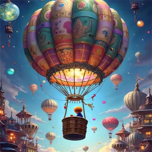 Puzzle für Erwachsene 500 Teile Heißluftballon bei Nacht, DIY Kreative Unterhaltung, Spaß, Klassisches Puzzles für Erwachsene Lernspiel Spielzeug Geschenk Jigsaw Puzzle 500 Teile von Muaor