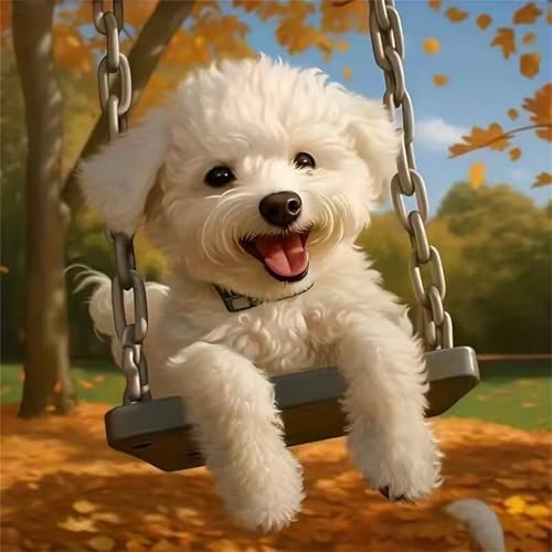 Puzzle für Erwachsene 500 Teile Herbstschaukel Hund, DIY Kreative Unterhaltung, Spaß, Klassisches Puzzles für Erwachsene Lernspiel Spielzeug Geschenk Jigsaw Puzzle 500 Teile von Muaor