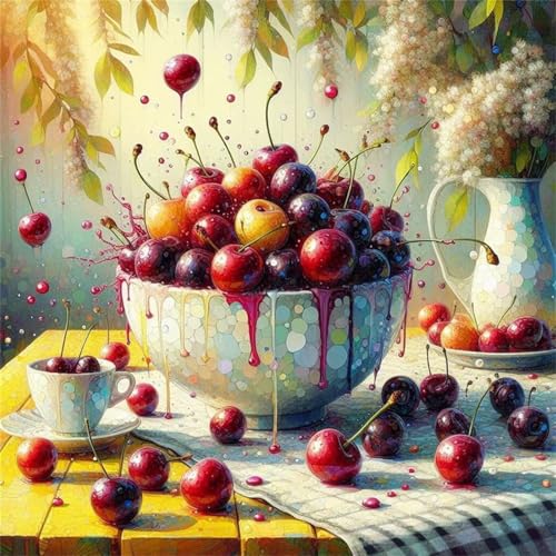 Puzzle für Erwachsene 500 Teile Saftige Kirschen Bowl, DIY Kreative Unterhaltung, Spaß, Klassisches Puzzles für Erwachsene Lernspiel Spielzeug Geschenk Jigsaw Puzzle 500 Teile von Muaor
