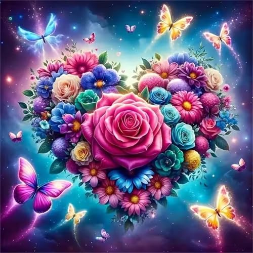 Puzzle für Erwachsene 500 Teile Schmetterling Rose, DIY Kreative Unterhaltung, Spaß, Klassisches Puzzles für Erwachsene Lernspiel Spielzeug Geschenk Jigsaw Puzzle 500 Teile von Muaor