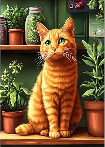 Puzzle für Erwachsene 60 Teile, DIY Kreative Unterhaltung Puzzles, schöne Geschenkidee Jigsaw Puzzle mit Pflanze Orange Katze-Motiv Puzzle für Erwachsene 60 Teile, DIY Kreative Unterhaltung Puzzles, schöne Geschenkidee Jigsaw Puzzle mit Pflanze Orange Katze-Motiv von Muaor