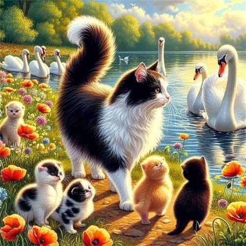 Puzzles 500 Teile für Erwachsene,Herausforderndes Rätsel,Kreative Unterhaltung Puzzles für Die Ganze Familie,Spaß Klassisches Puzzle 500,Puzzlespiele mit Katze Schwan-Motiv Puzzles 500 Teile für Erwachsene,Herausforderndes Rätsel,Kreative Unterhaltung Puzzles für Die Ganze Familie,Spaß Klassisches Puzzle 500,Puzzlespiele mit Katze Schwan-Motiv von Muaor