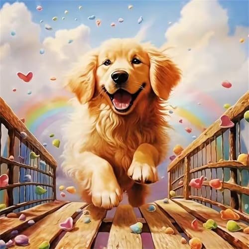 Regenbogen-Brückenhund Puzzle 300 Teile, Impossible Puzzles Erwachsene 300 Teile, Lernspiel Herausforderung Spielzeug, Farbenfrohes Legespiel für Home Dekoration von Muaor