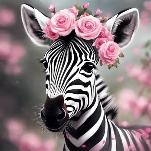 Rose Zebra Puzzle 90 Teile, Impossible Puzzles Erwachsene 90 Teile, Lernspiel Herausforderung Spielzeug, Farbenfrohes Legespiel für Home Dekoration von Muaor