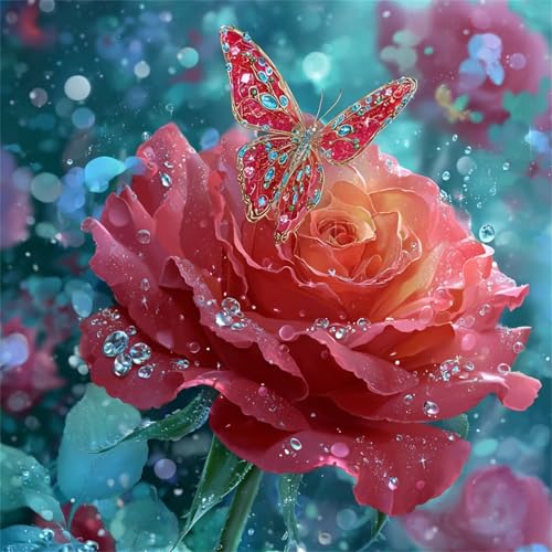 Roter Rosenschmetterling Puzzle 300 Teile, Impossible Puzzles Erwachsene 300 Teile, Lernspiel Herausforderung Spielzeug, Farbenfrohes Legespiel für Home Dekoration Roter Rosenschmetterling Puzzle 300 Teile, Impossible Puzzles Erwachsene 300 Teile, Lernspiel Herausforderung Spielzeug, Farbenfrohes Legespiel für Home Dekoration von Muaor