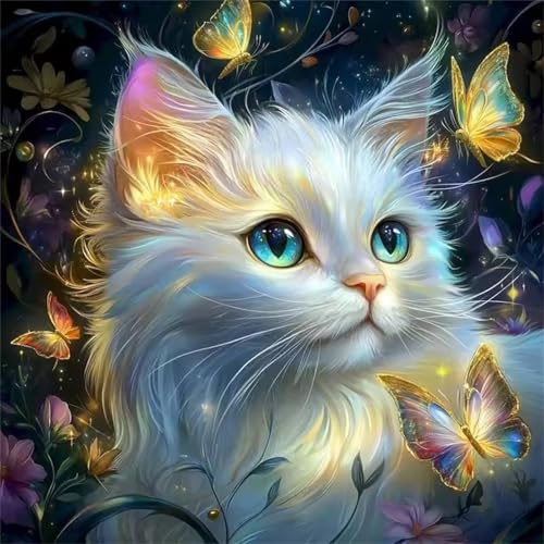 Sanfte Katze Schmetterling Puzzle 300 Teile, Impossible Puzzles Erwachsene 300 Teile, Lernspiel Herausforderung Spielzeug, Farbenfrohes Legespiel für Home Dekoration von Muaor